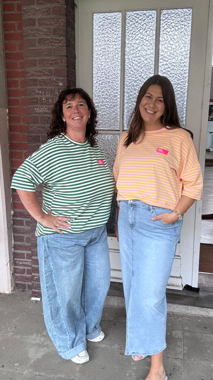 Yourself shirt - Groen/wit (Curve)
