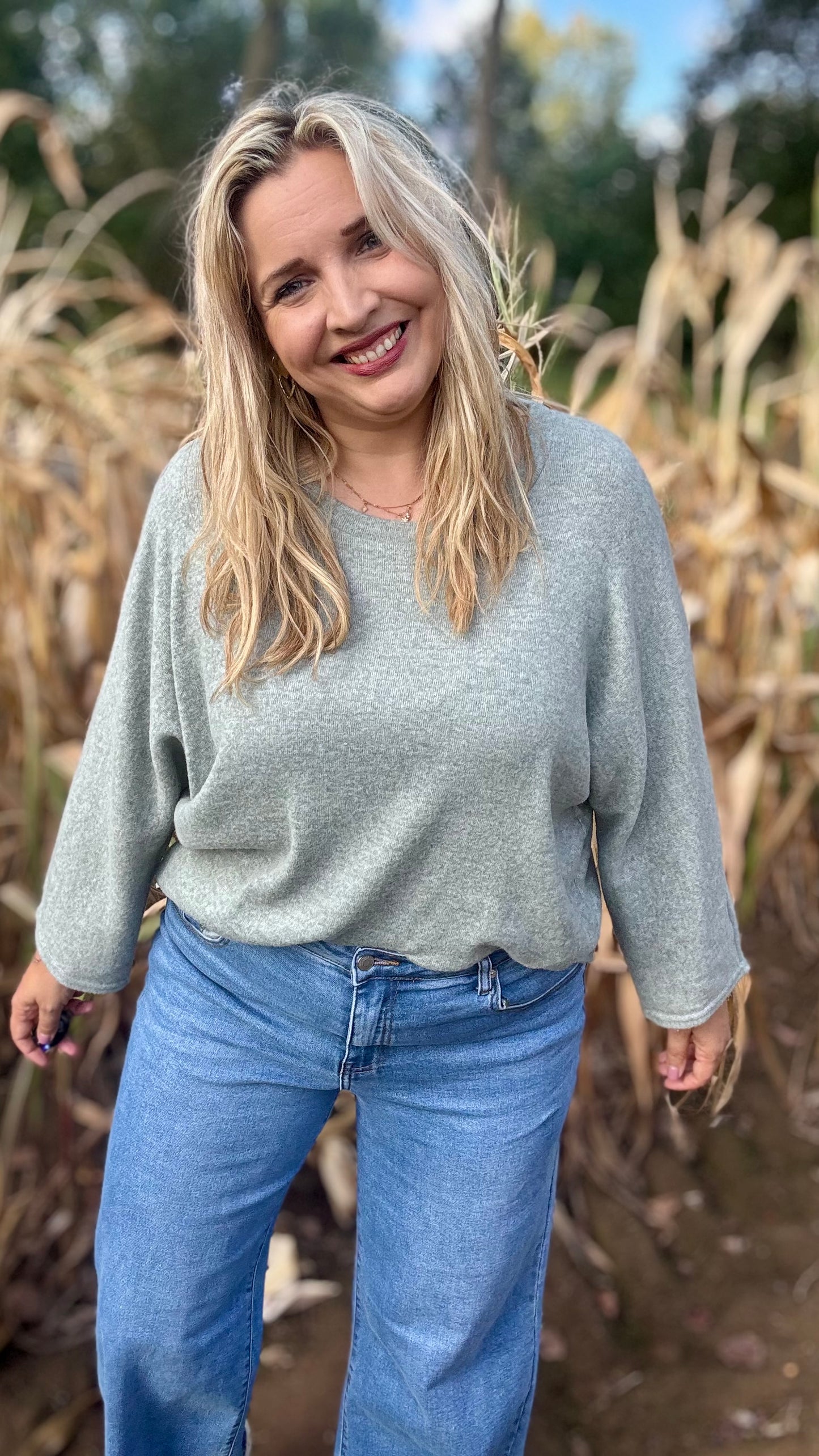 Basic trui - Eucalyptus