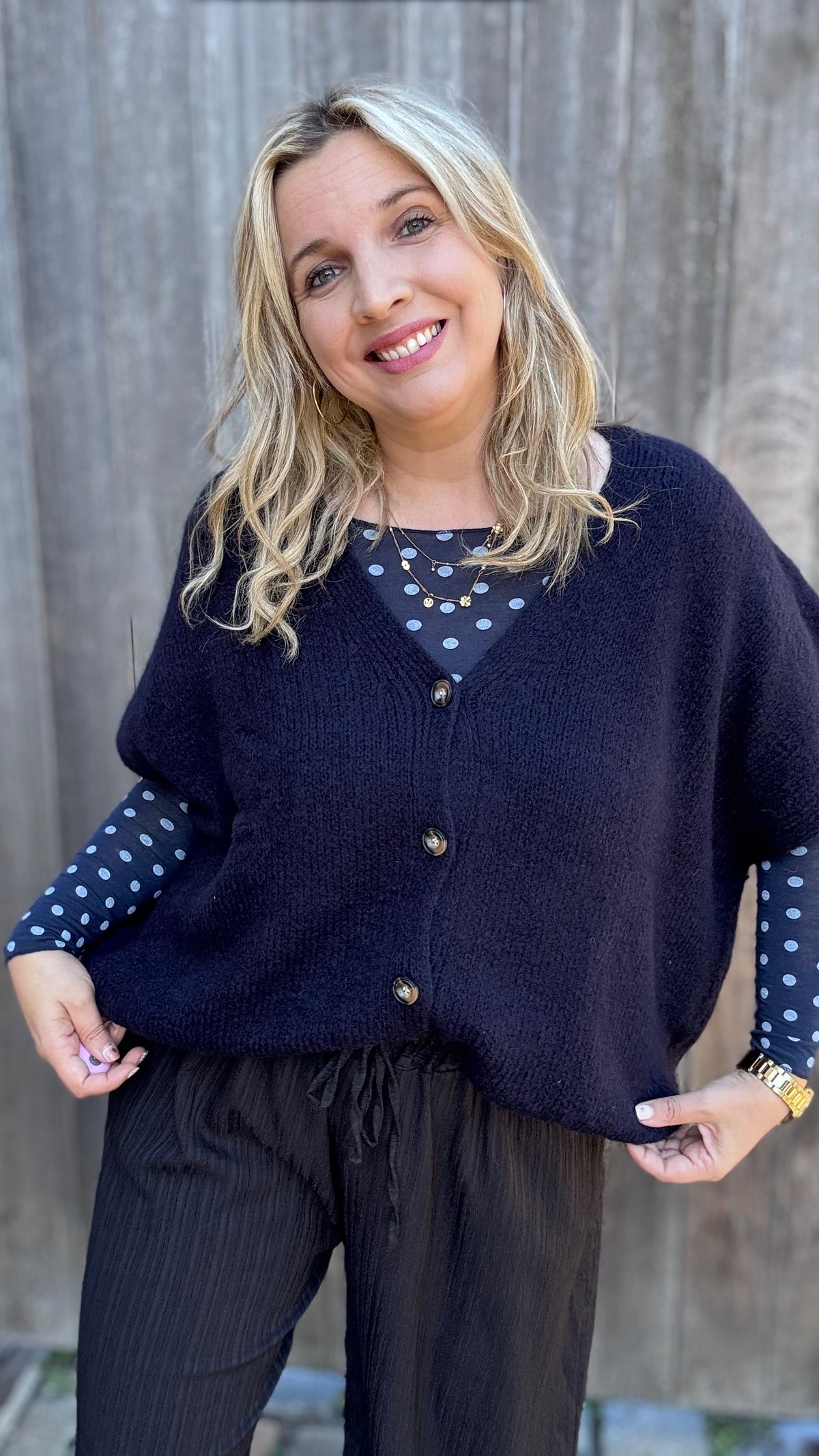 Elora cardigan - Donkerblauw