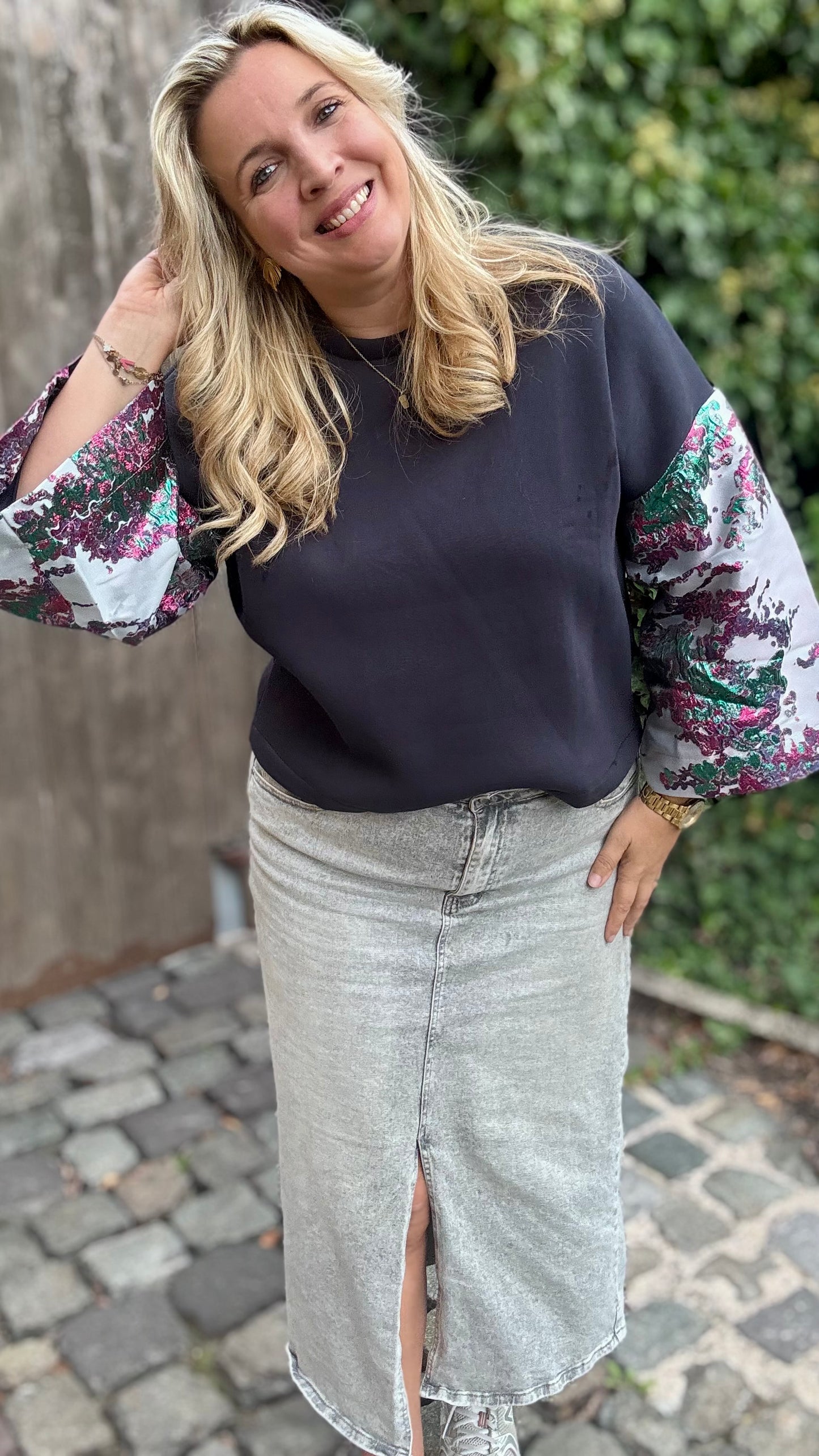 Shimmer sweater - Navy/purple