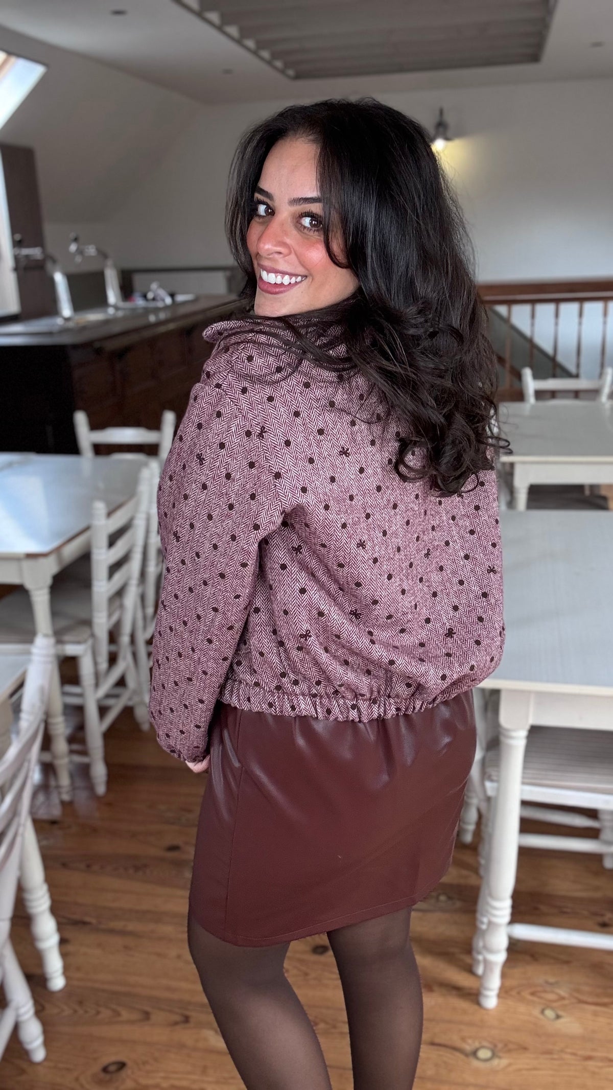 Bows & Dots vest - Burgundy