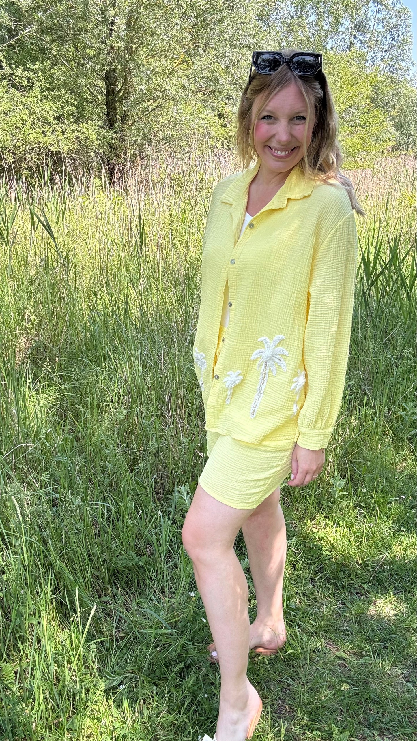 Palm breeze blouse - Geel