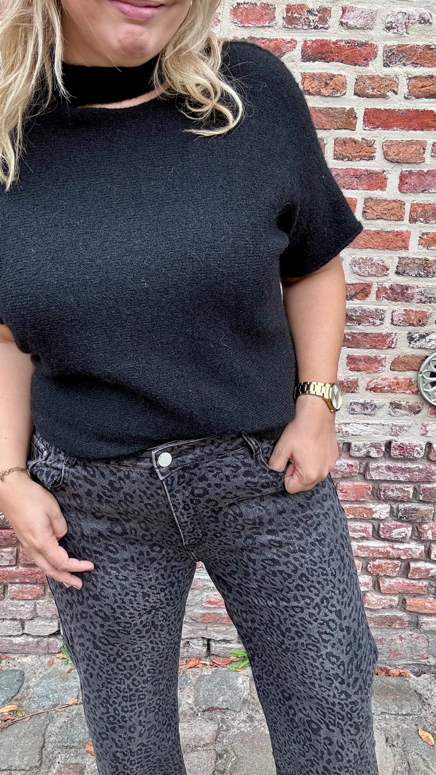 Leopard jeans - Grey