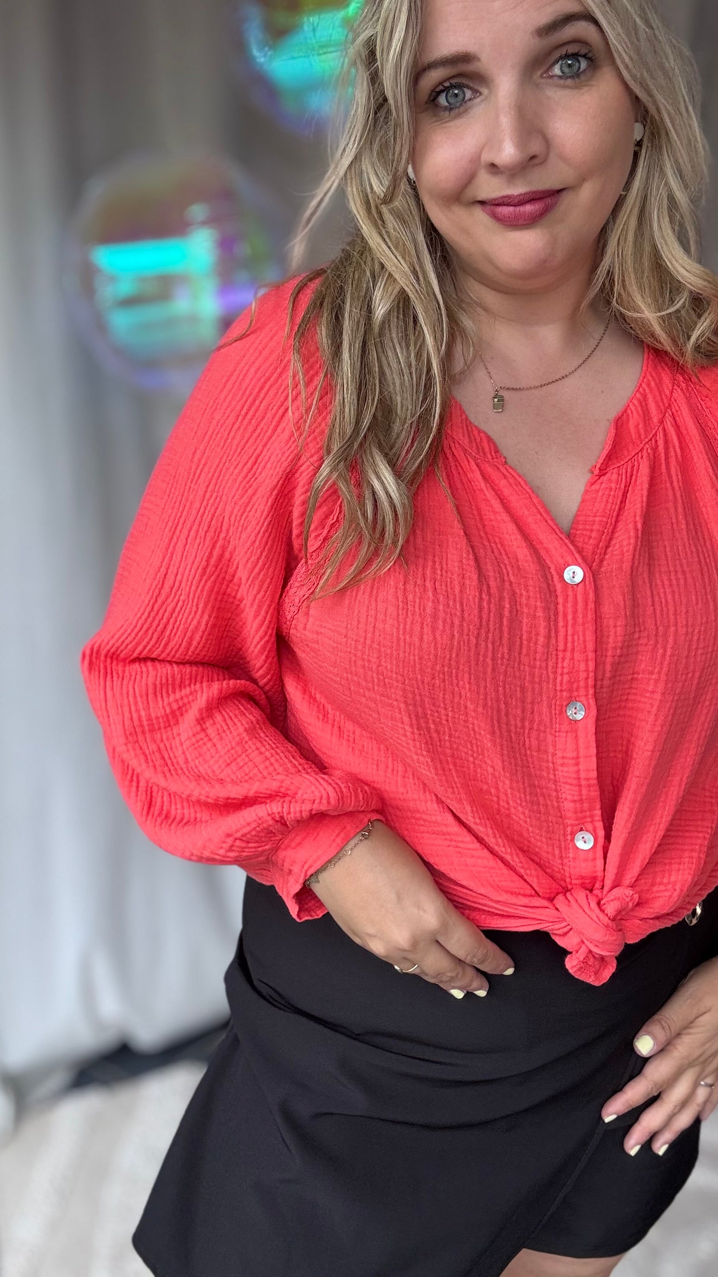 Sofia tetra blouse koraal