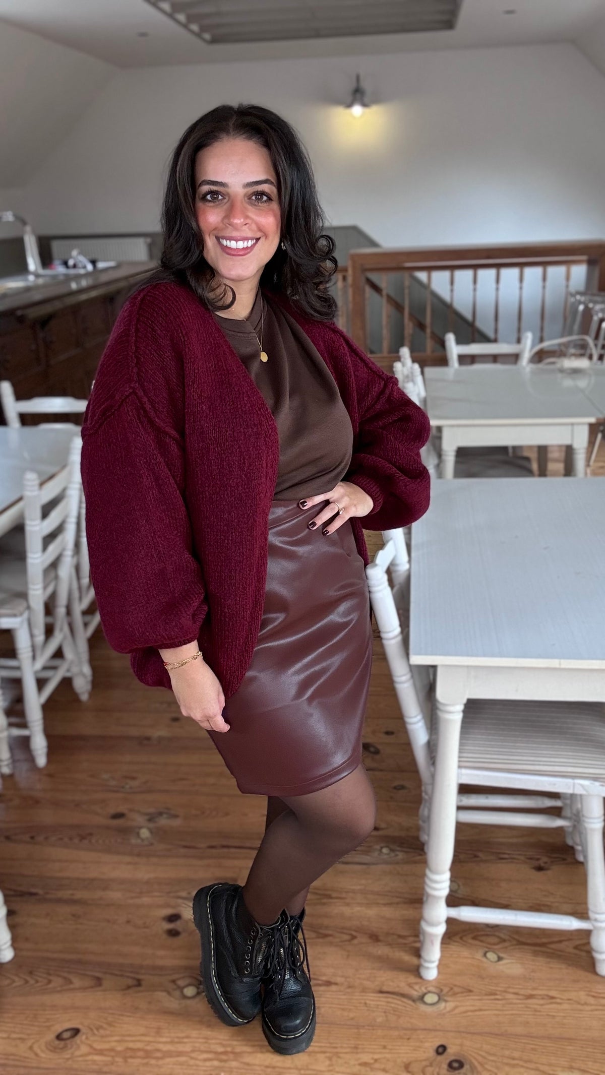 Louise cardigan - Bordeaux