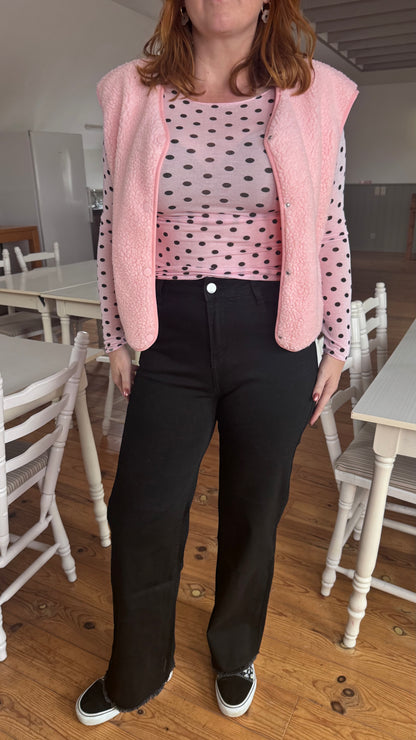 Black rebel wide leg jeans