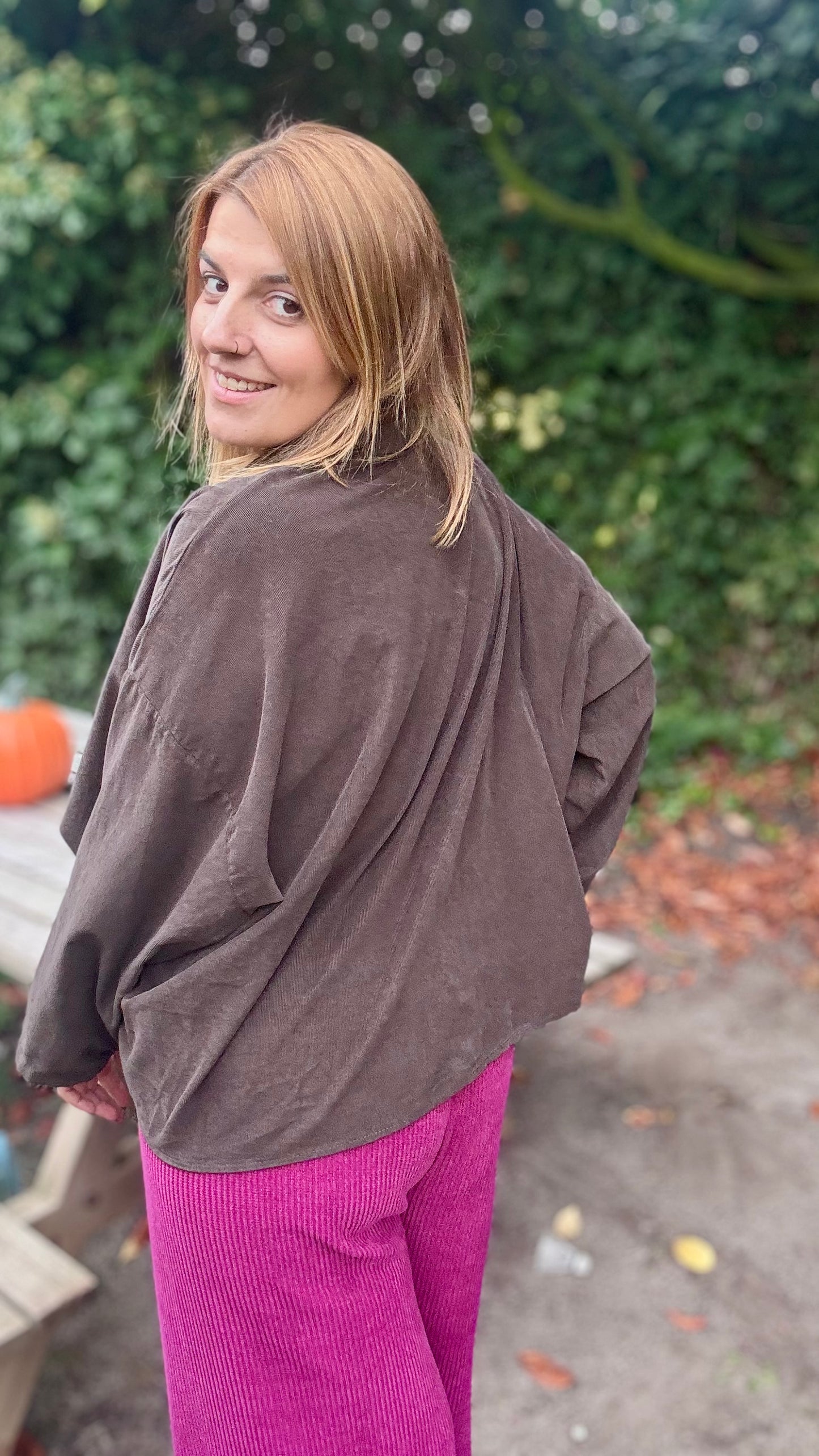 Fine ribbed blouse - Bruin