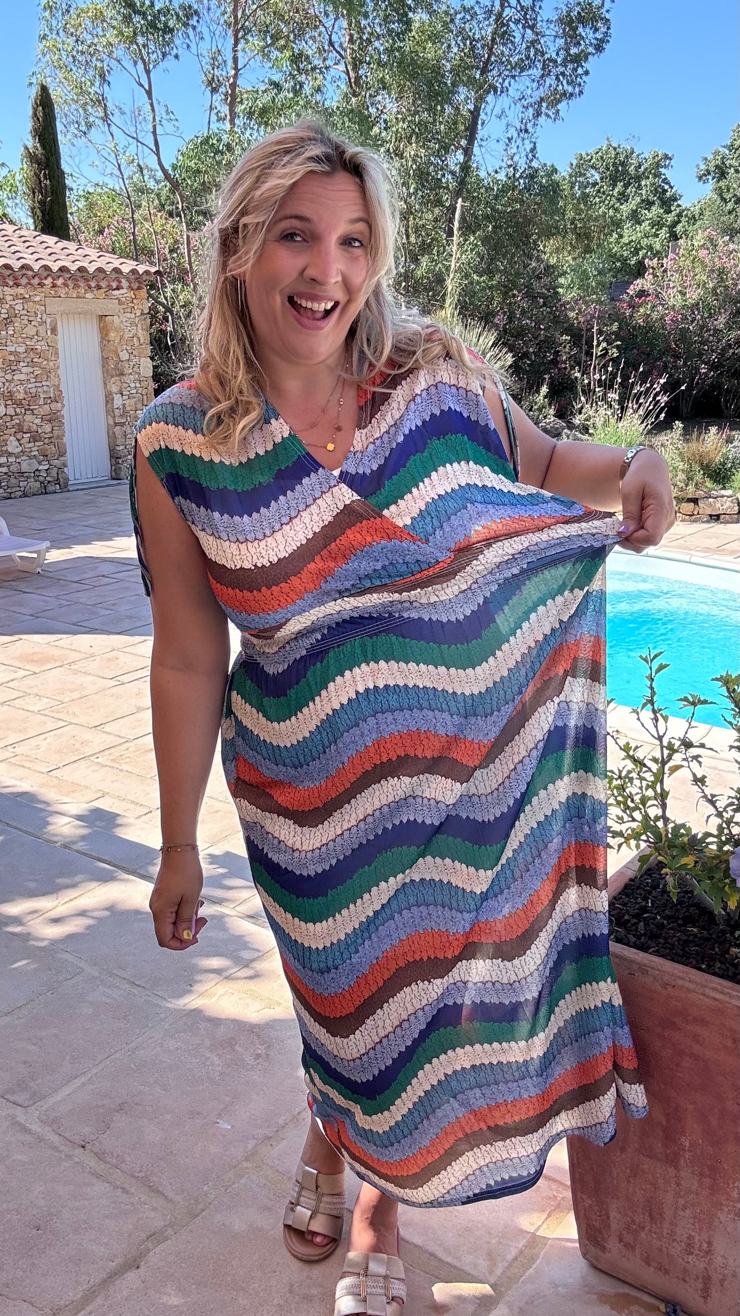 Every Woman Dress - Aztec glow (blauw/groen)