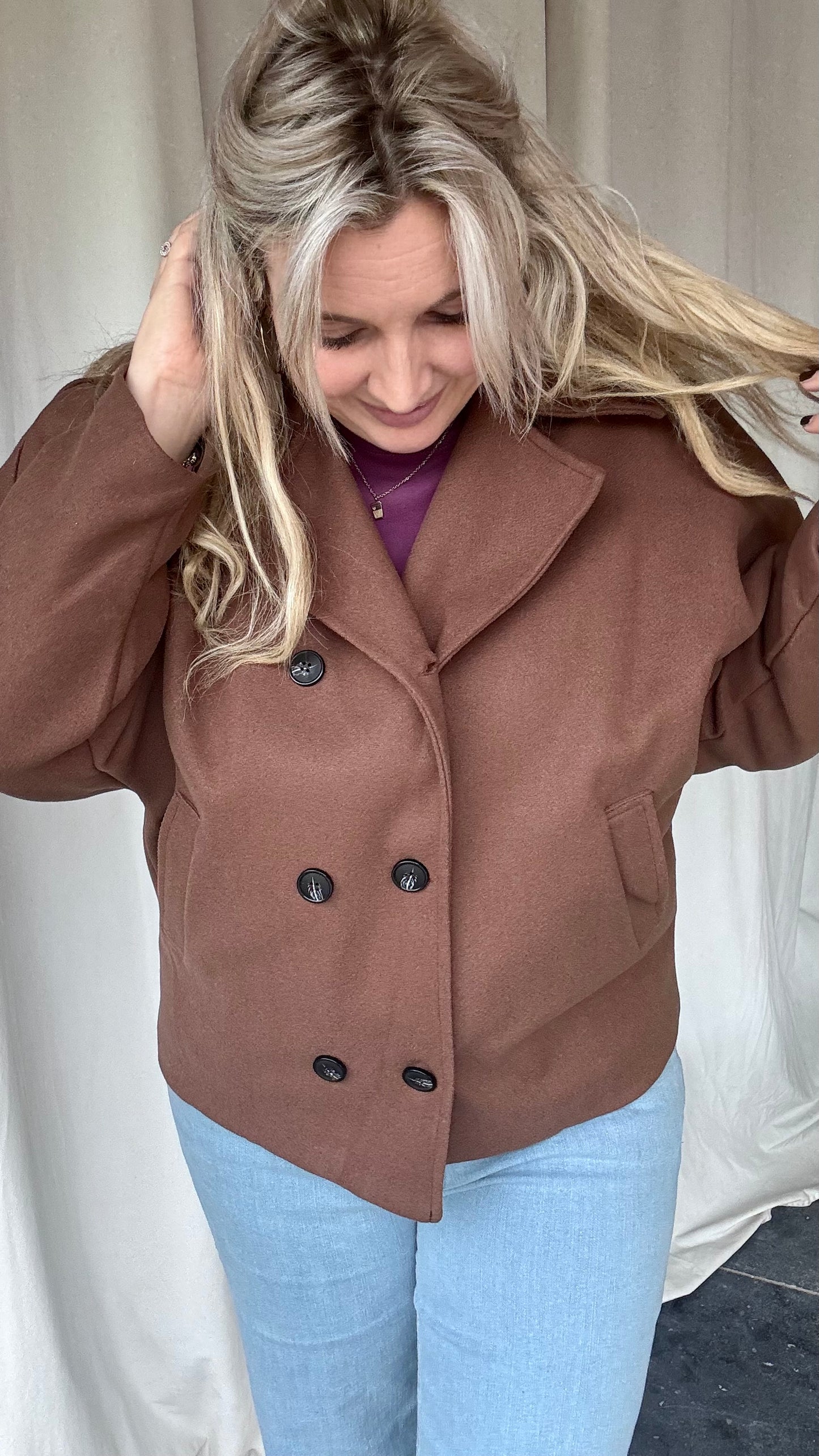 Vicky mantel - Bruin