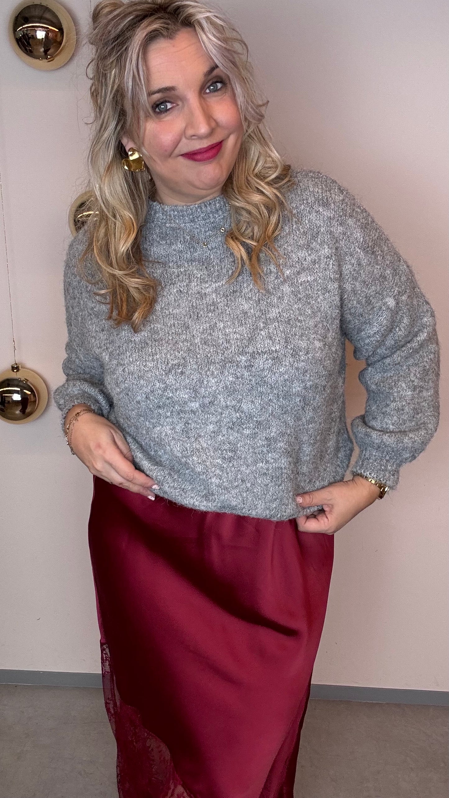 Winterglam trui - Grijs