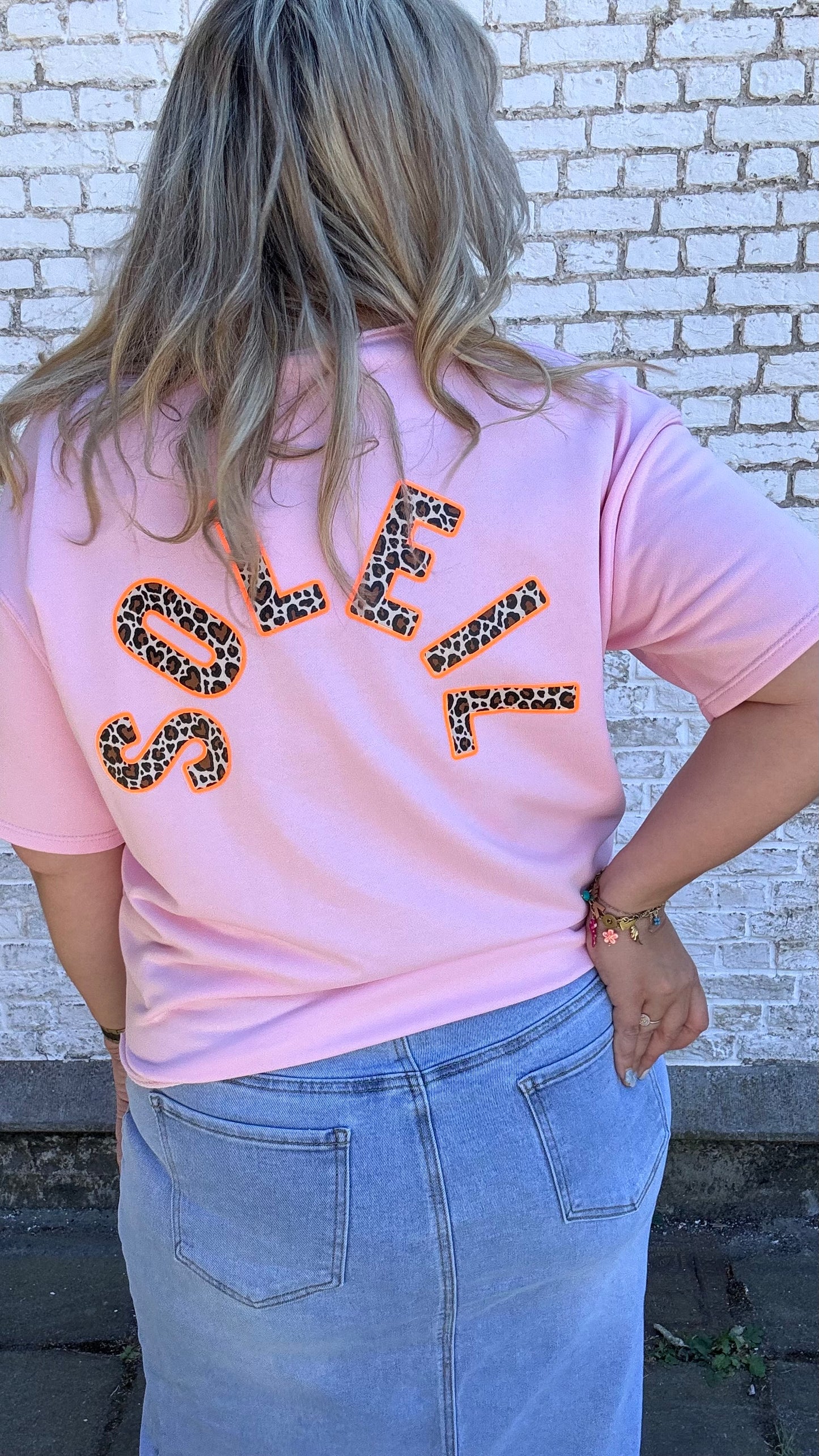 Soleil shirt leopard - Roze