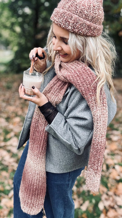 Mingle set (sjaal & muts) - Blush
