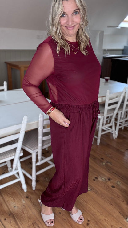 Bella palazzo pants - Burgundy