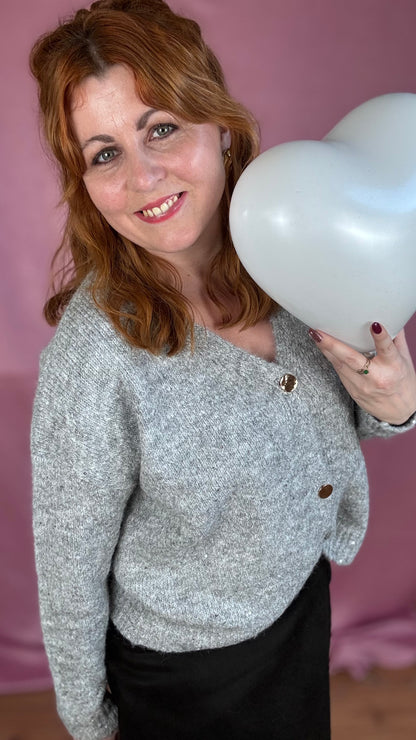 Soft knit cardigan - grijs