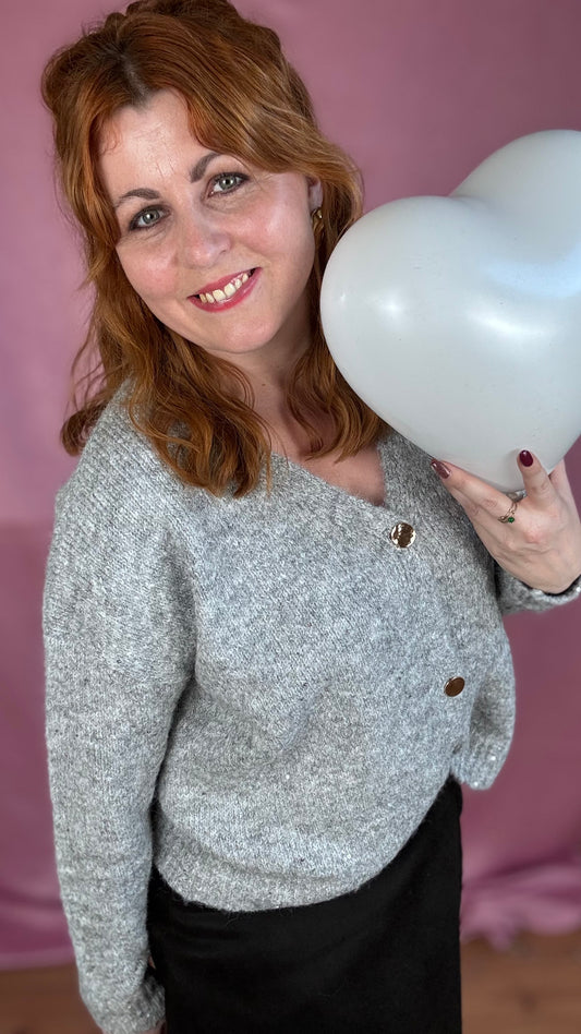 Soft knit cardigan - grijs