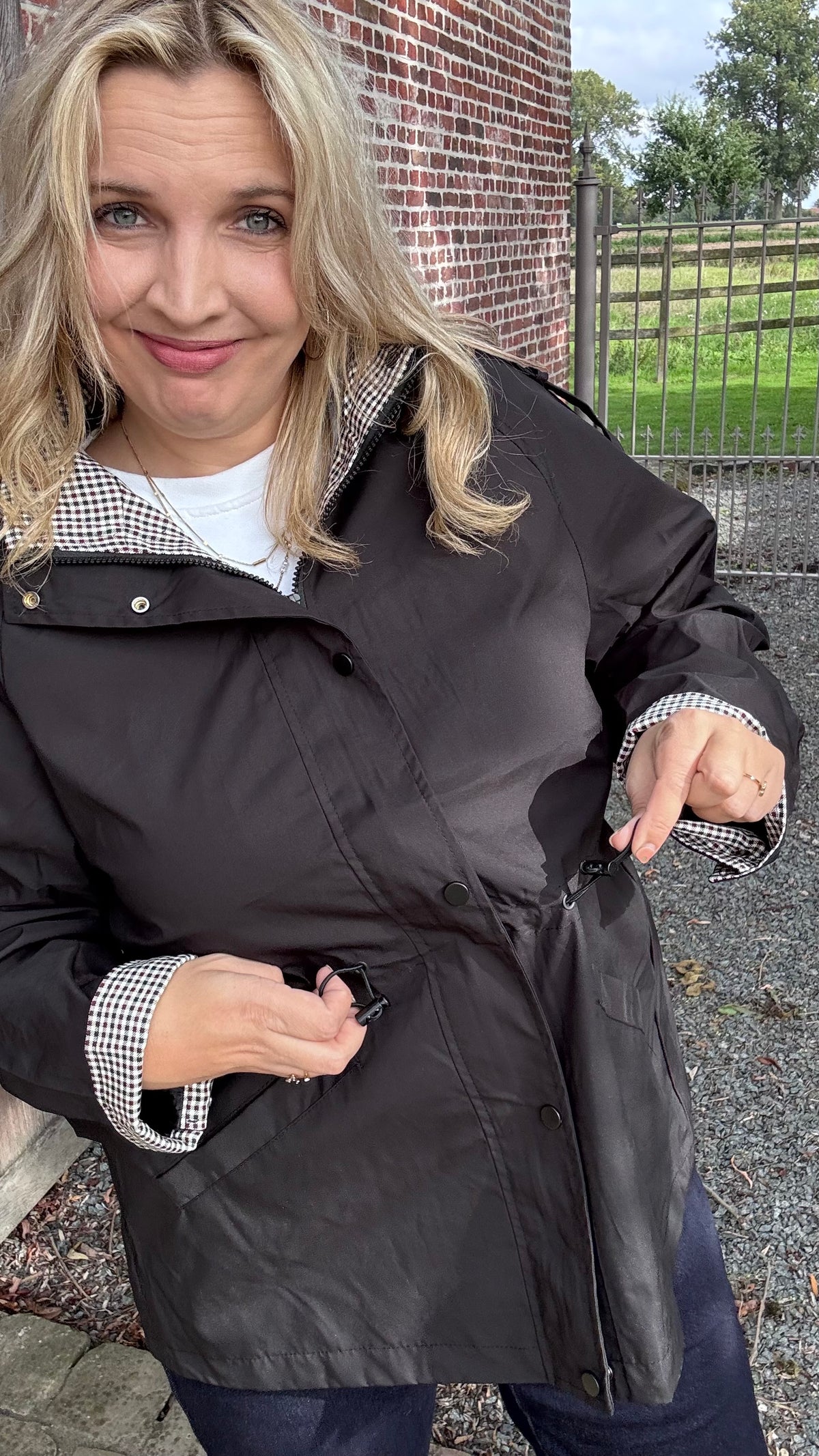 Vichy trenchcoat - Zwart