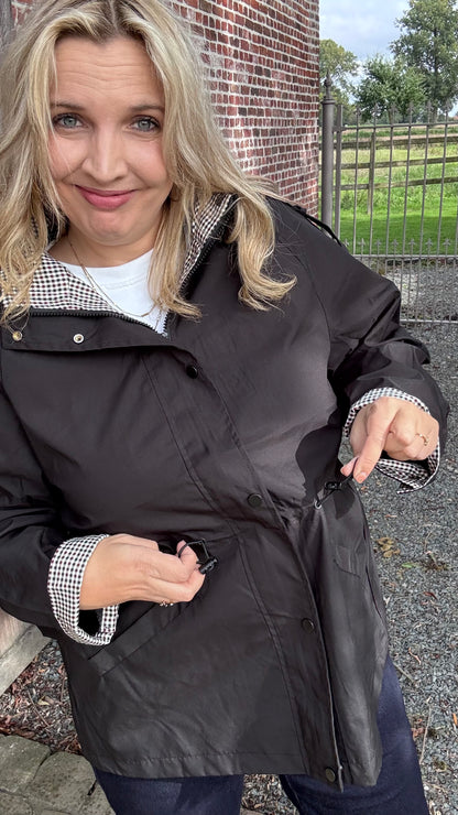 Vichy trenchcoat - Zwart