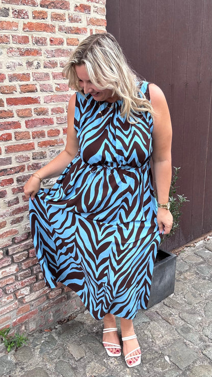 Nezz dress - blauw/bruin