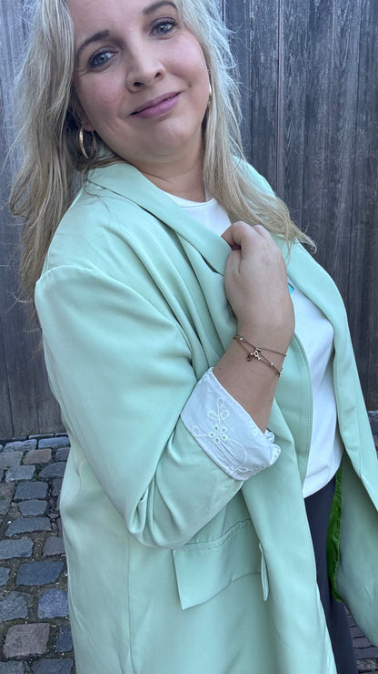 Lace touch blazer - Mintgroen