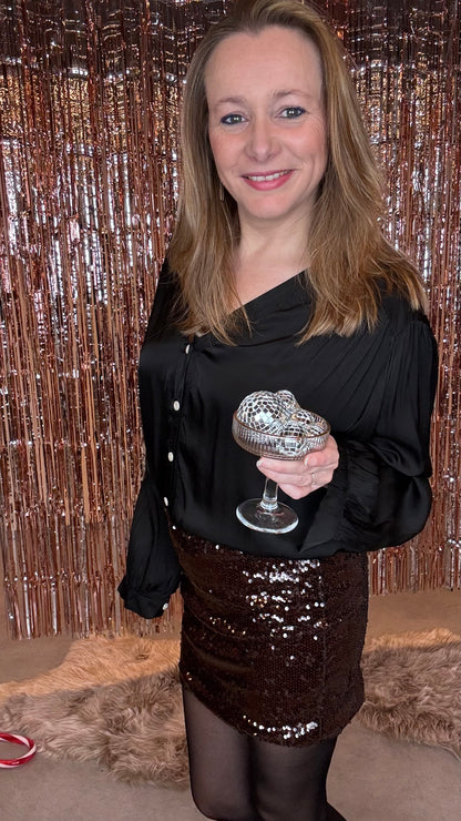 Sparkling Mini rok – Chocolat