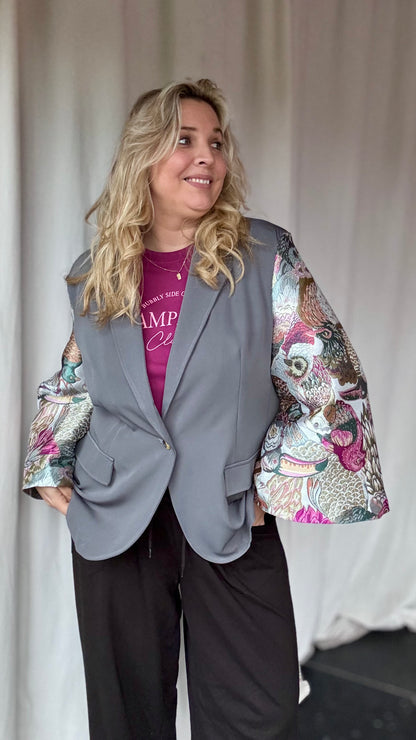 Metallic blazer- Grijs