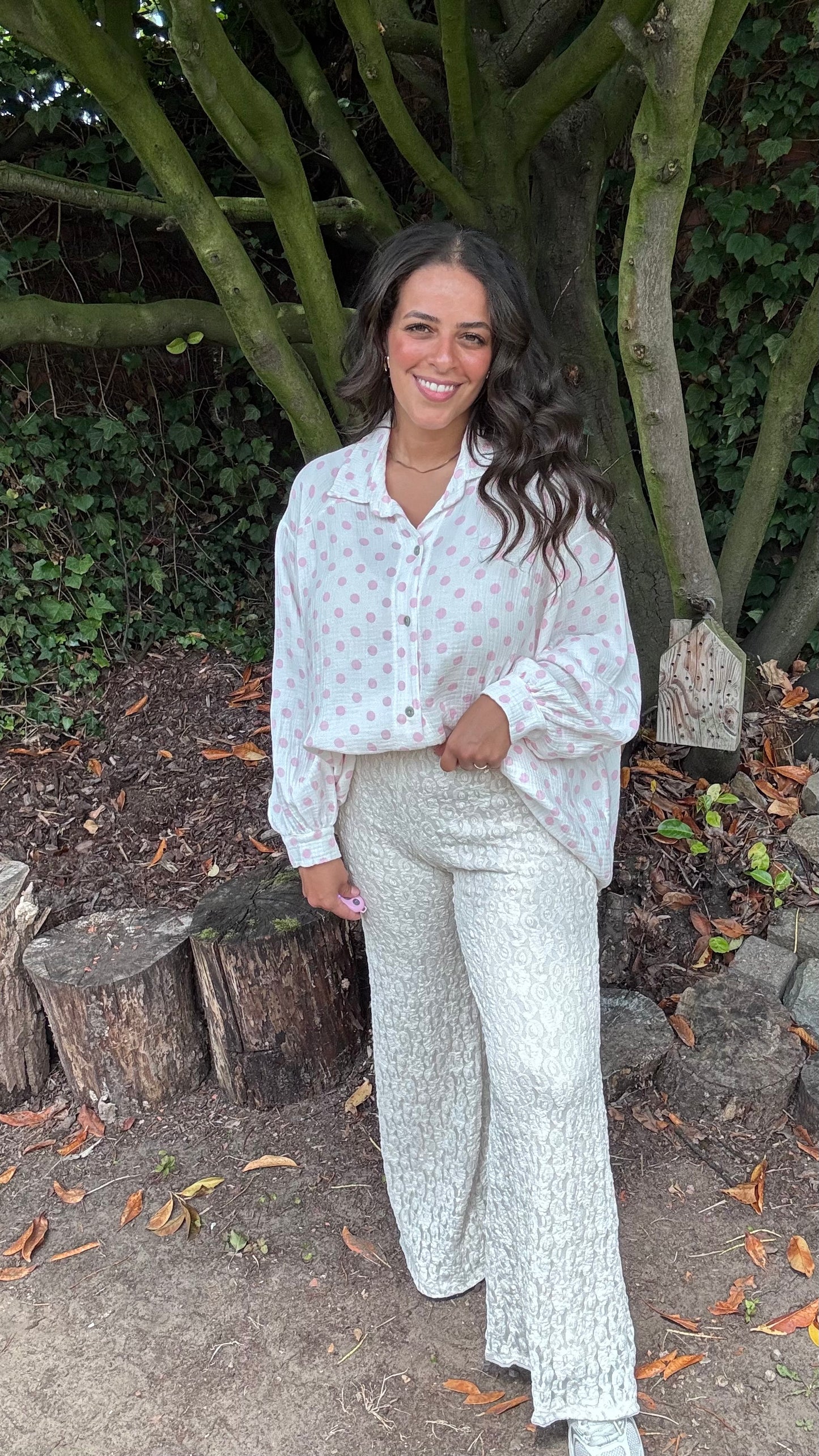 Dots tetra blouse - Roze