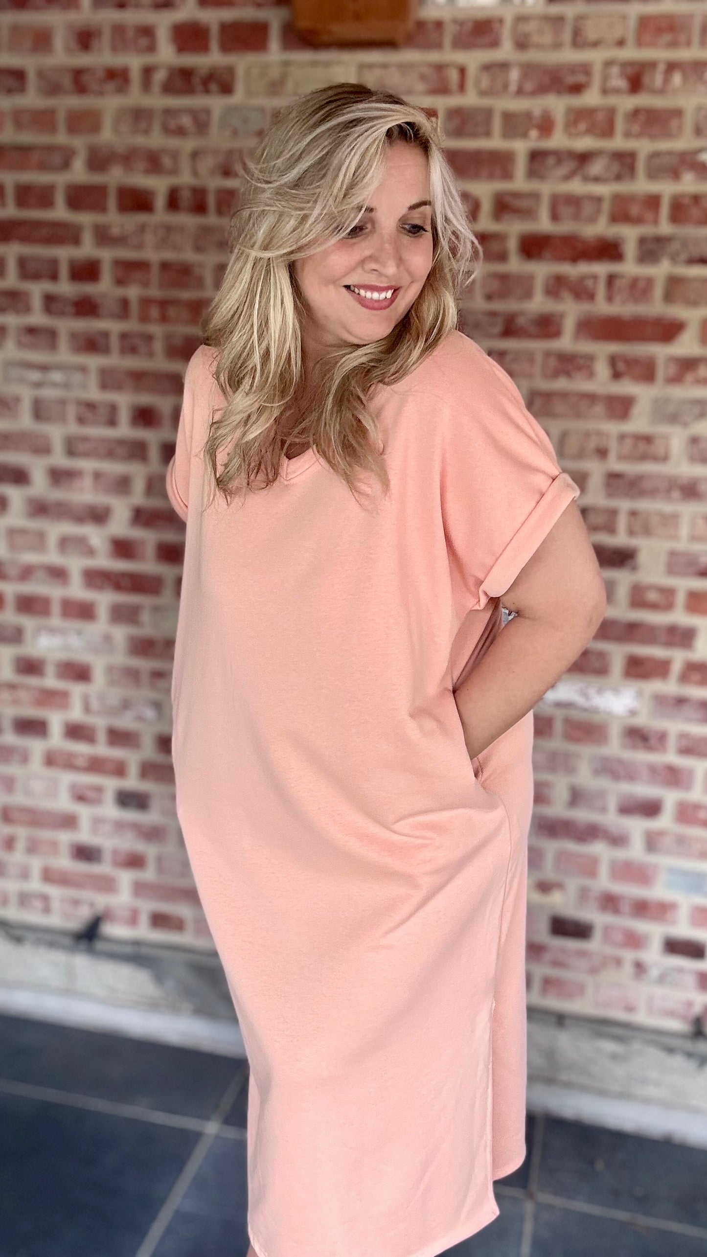 Nona sweaterjurk peach
