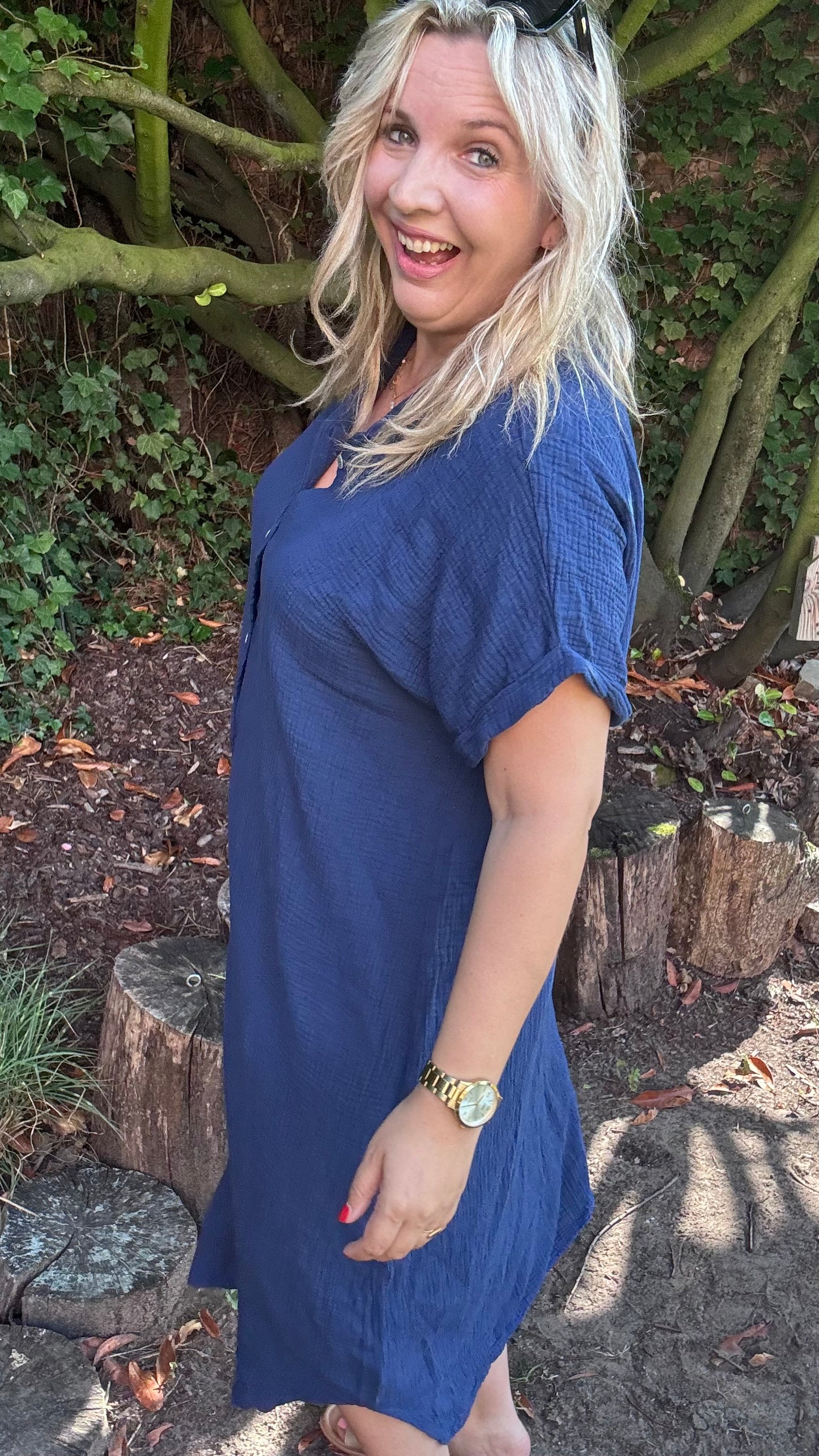 Justine jurk - Donkerblauw
