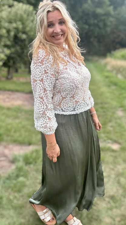 Rebel bloom blouse wit