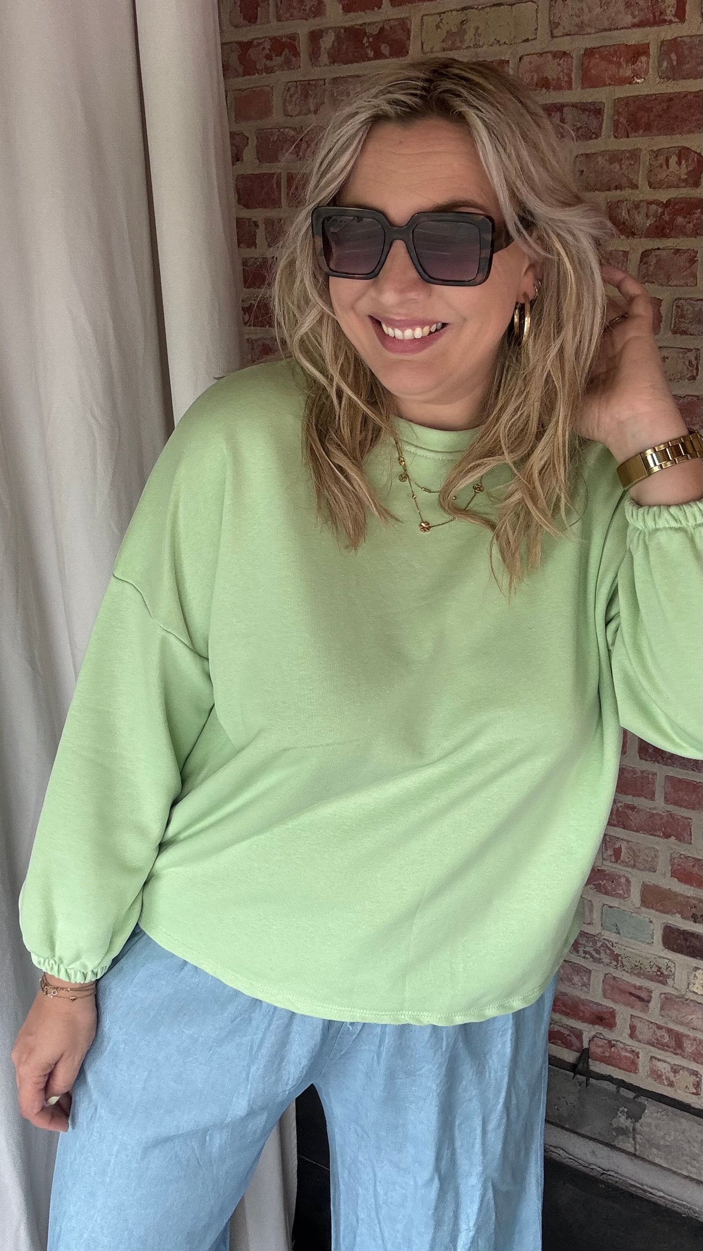 Slow down sweater - lime