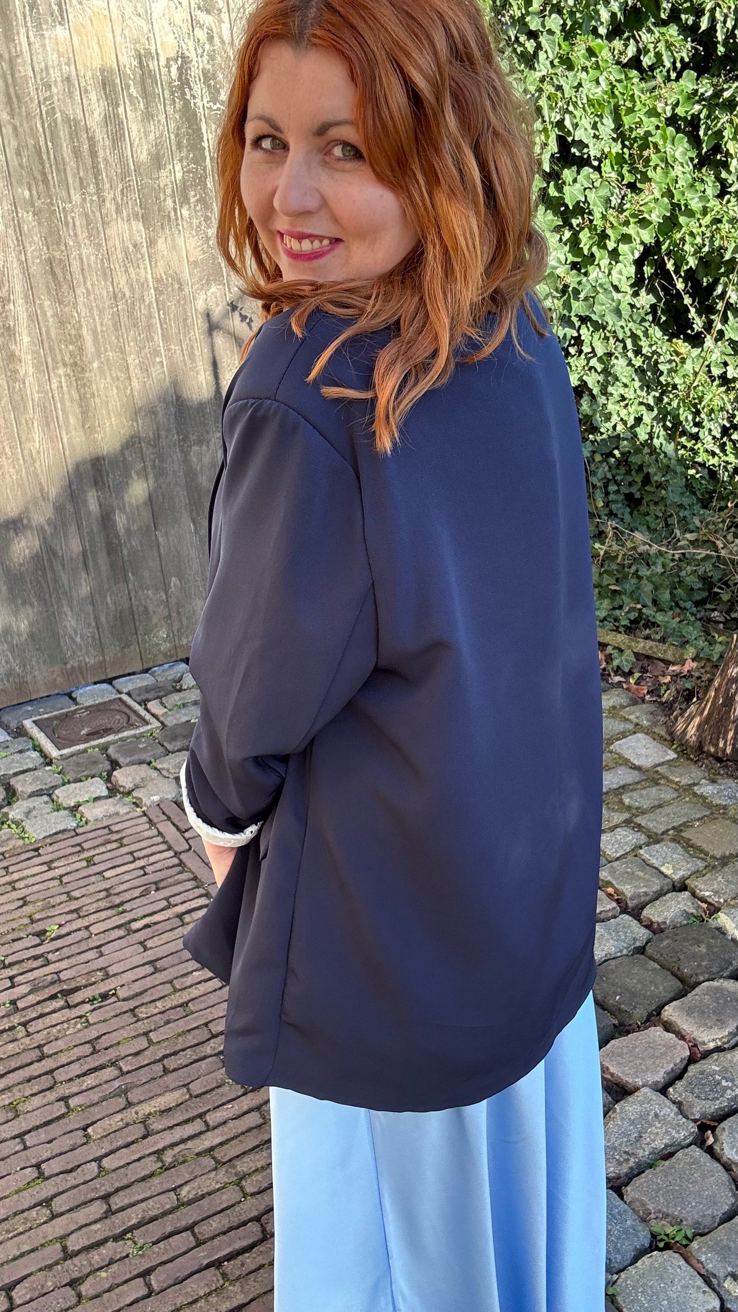 Lace touch blazer - Navy
