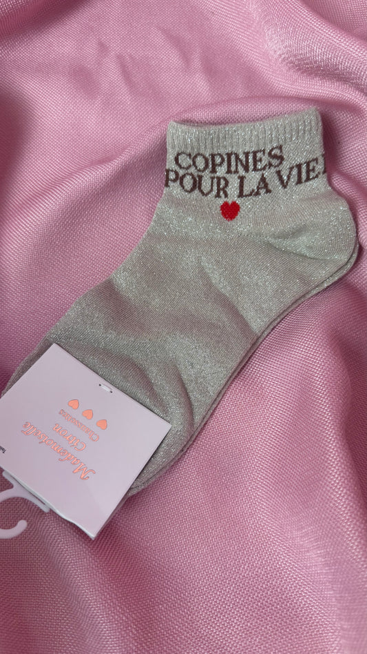 Quote sokken: Copines pour la vie (enkelsokken)