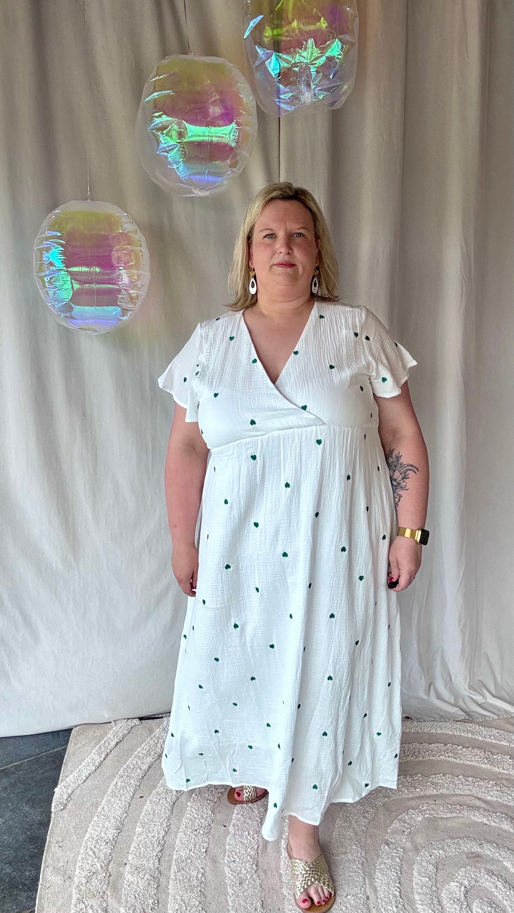 Plus Size Hartjes Jurk Maxi Dress Grote Maten Maxi Dress Grote Maten