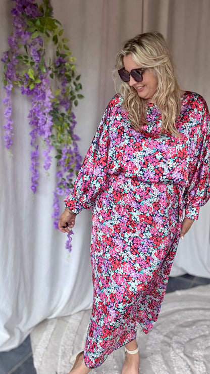 Bellini dress purple flowers