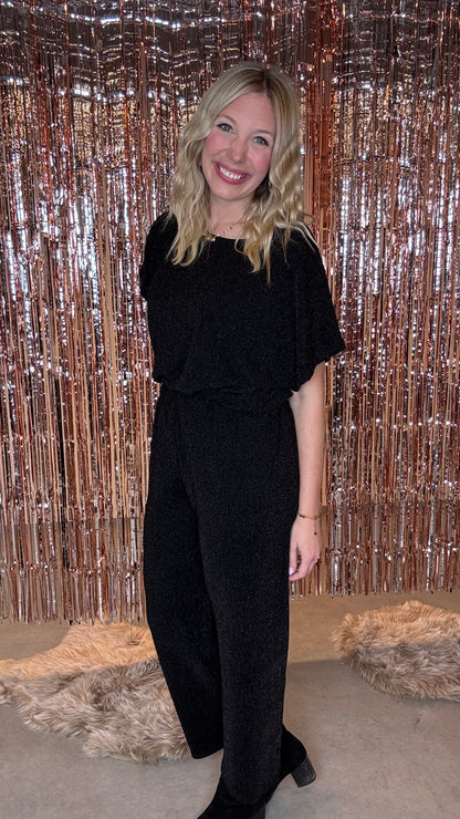 Sparkle lurex broek - Zwart