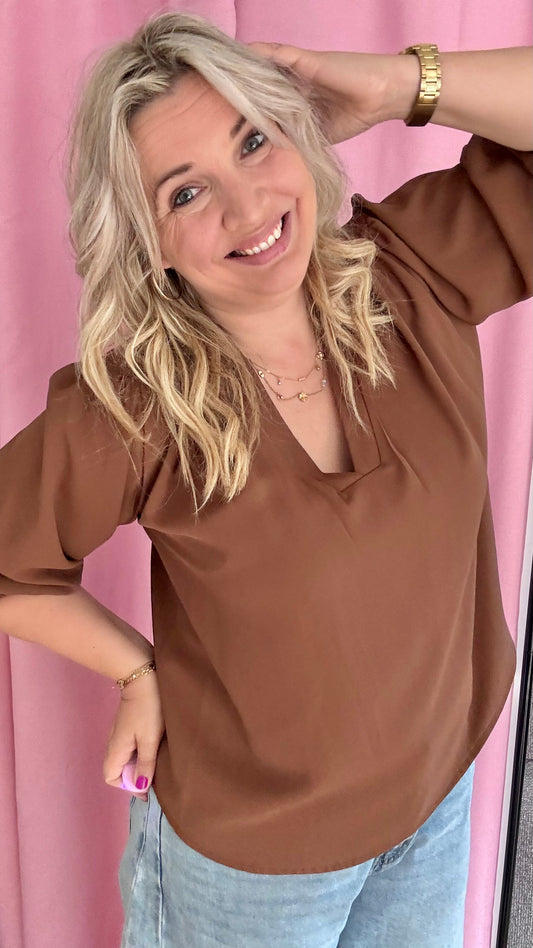 Mezza blouse - chocolat