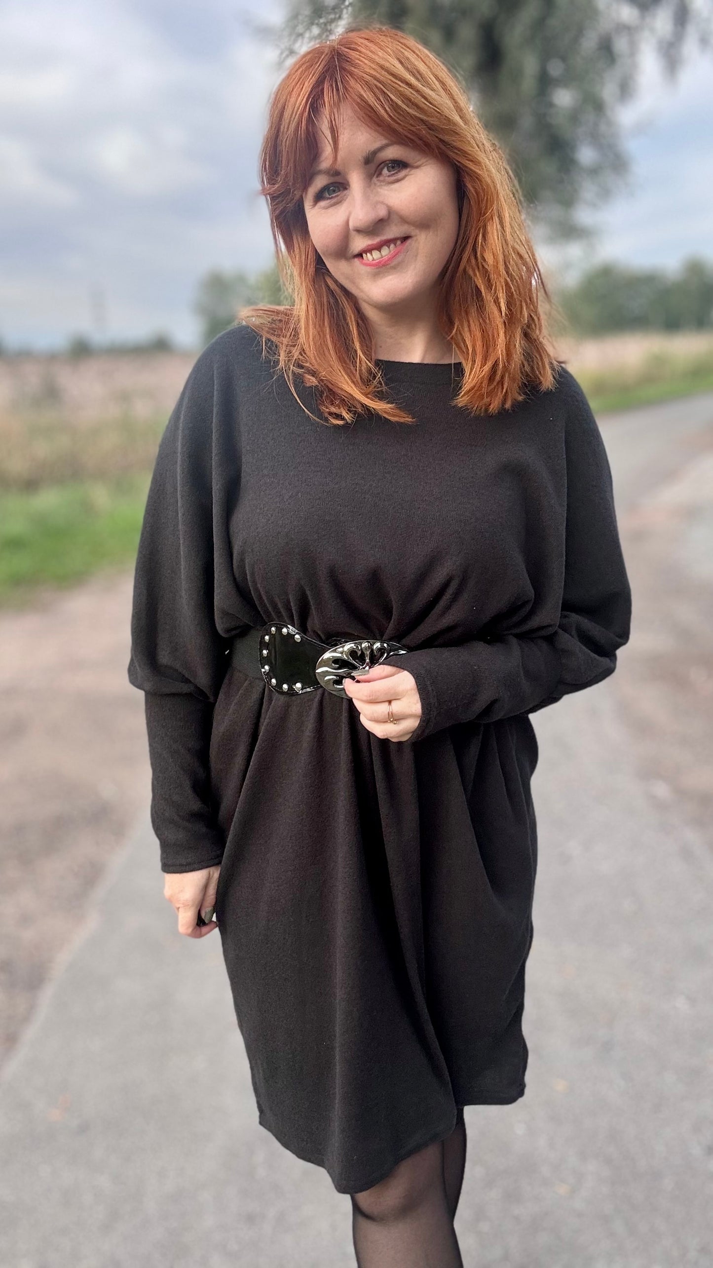 Lounge luxe jurk - zwart