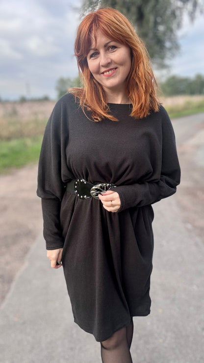 Lounge luxe jurk - zwart