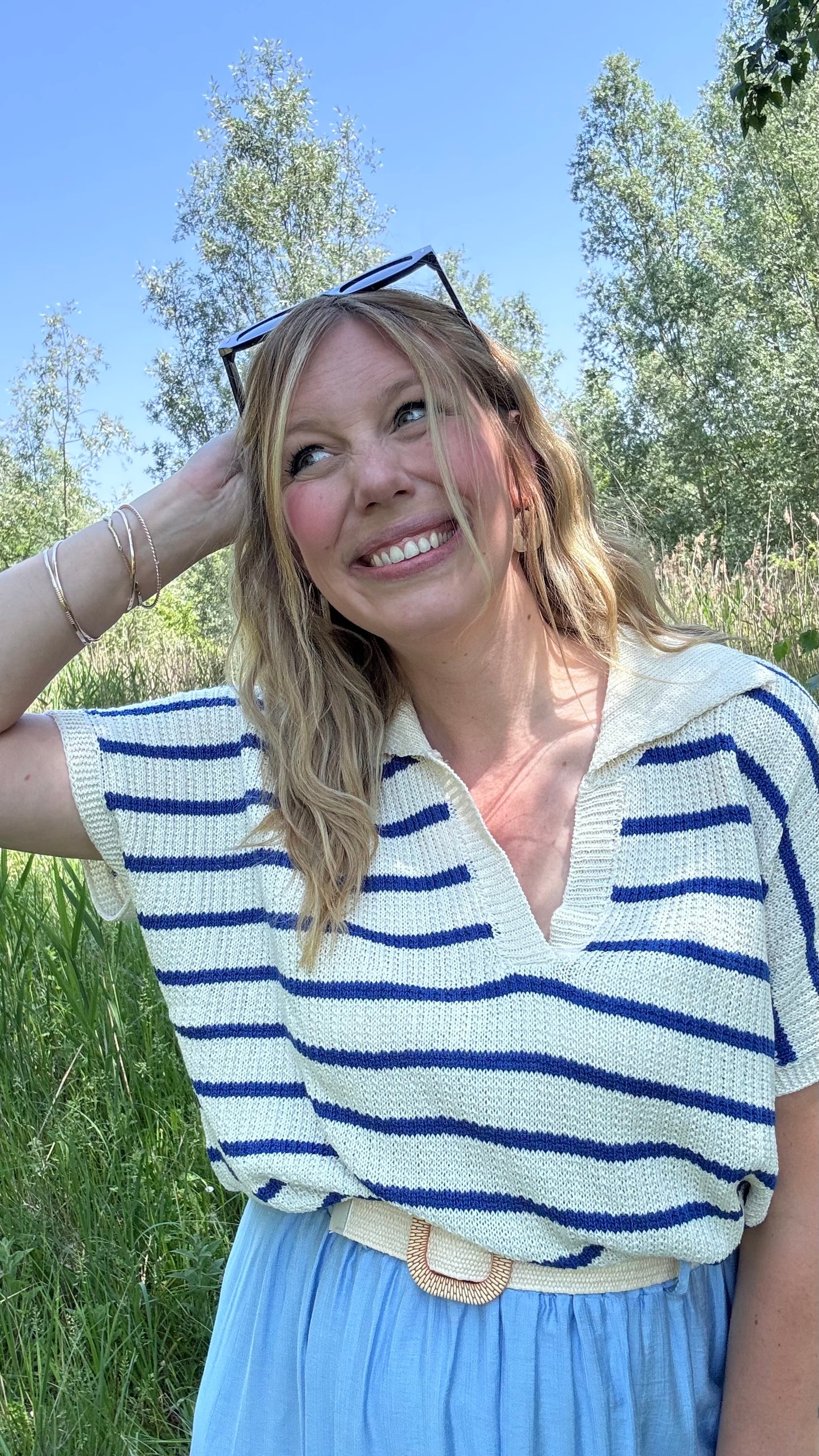 Riva polo - Wit/Blauw