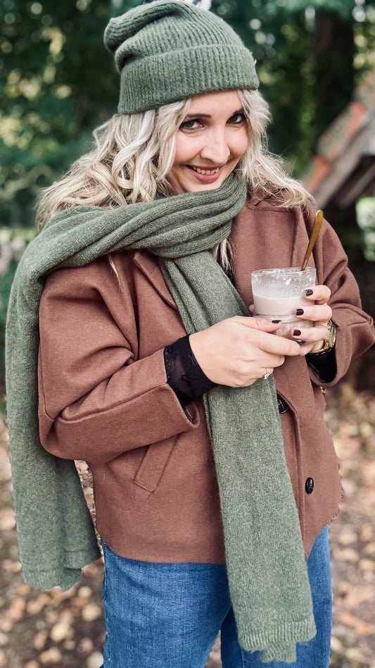 Maïté sjaal - Kaki