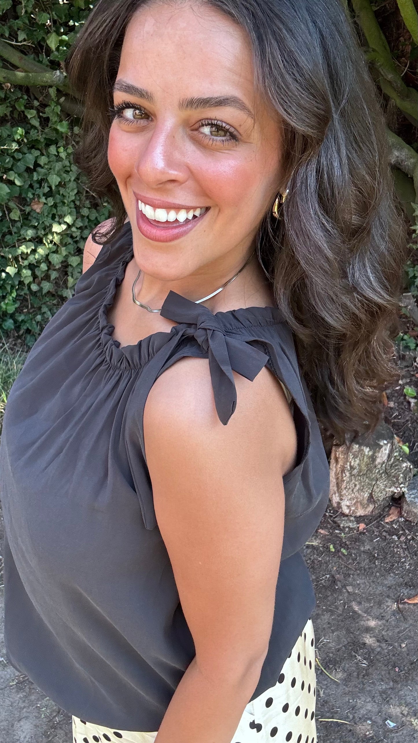 Shoulder bow top - Zwart