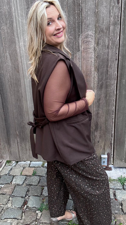Elle mesh top - Bruin