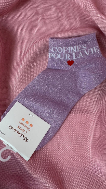 Quote sokken: Copines pour la vie (enkelsokken)