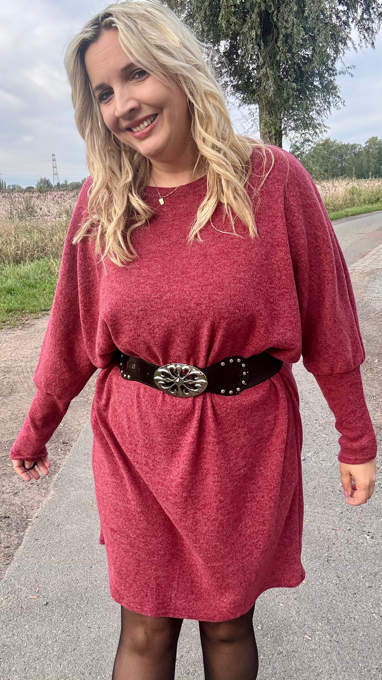 Lounge luxe jurk - Bordeaux