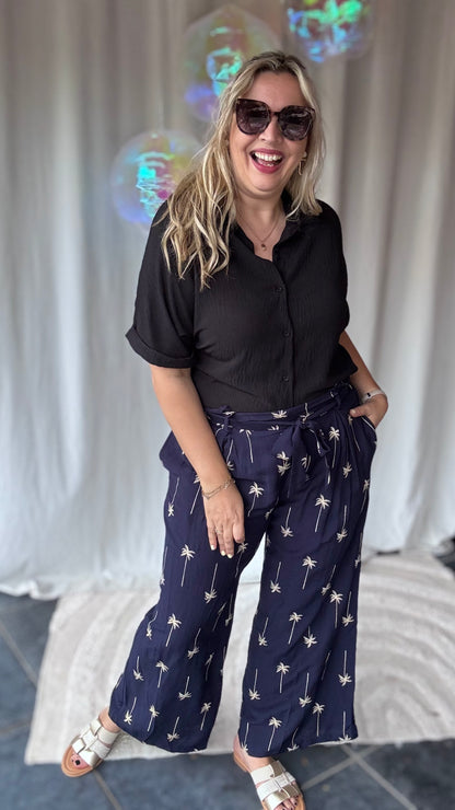 Palmtree pants navy