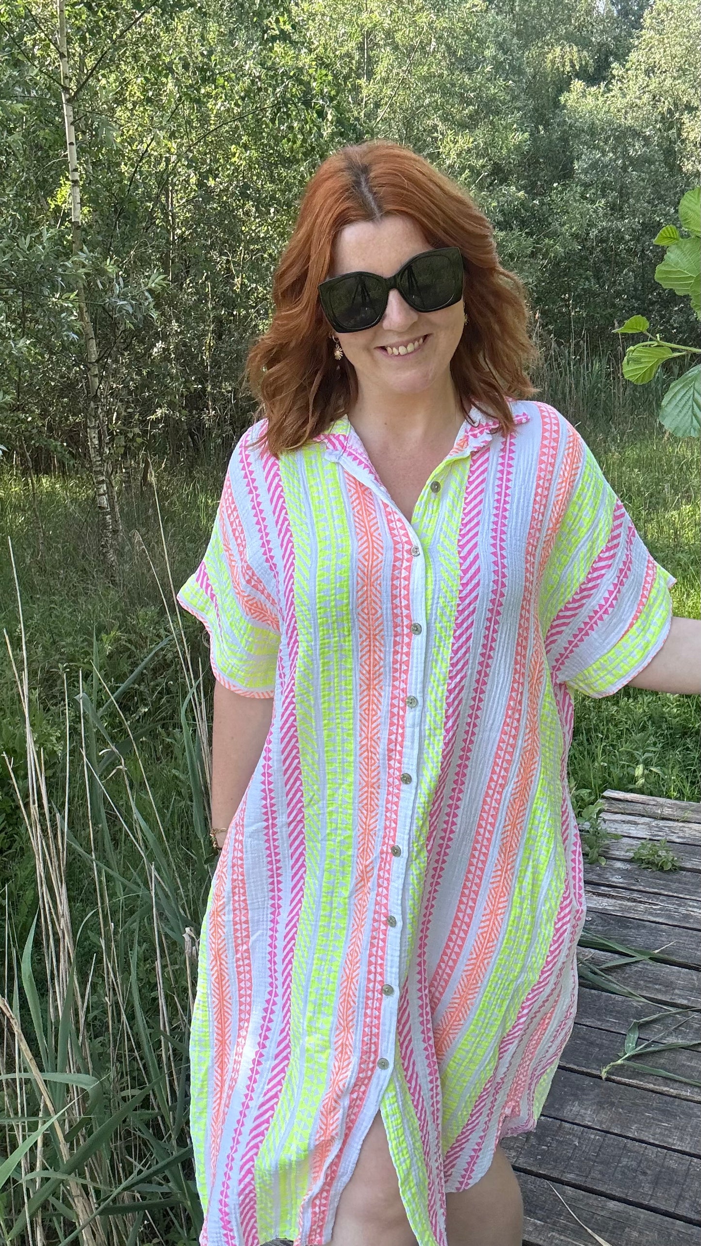 Coastal tetra dress - Wit