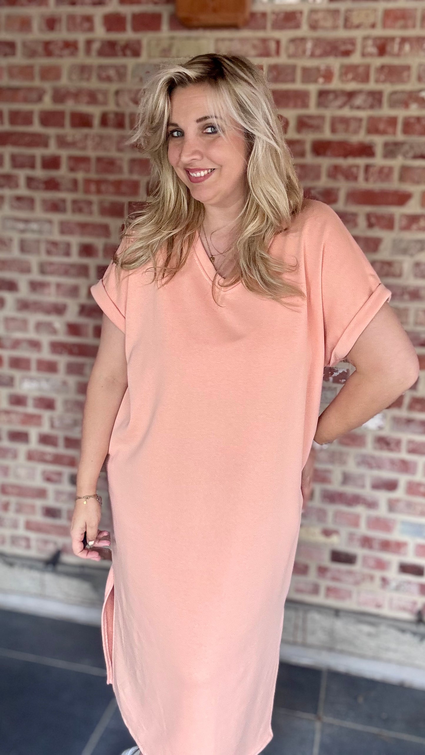 Nona sweaterjurk peach