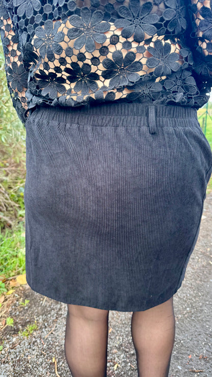 Velours mood rok - zwart