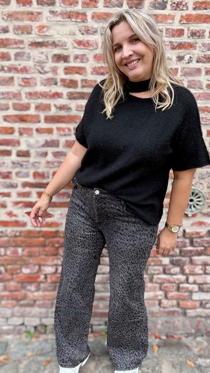 Leopard jeans - Grey
