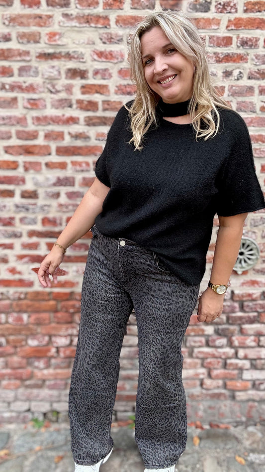 Leopard jeans - Grey